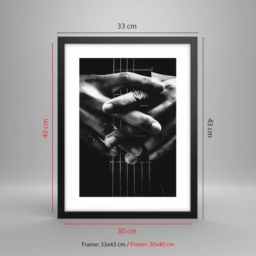 Poster in black frame - Artist's Prayer - 30x40 cm