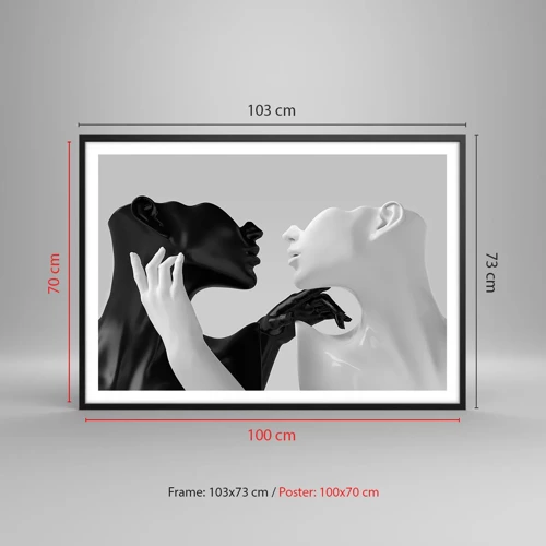 Poster in black frame - Attraction - Desire - 100x70 cm