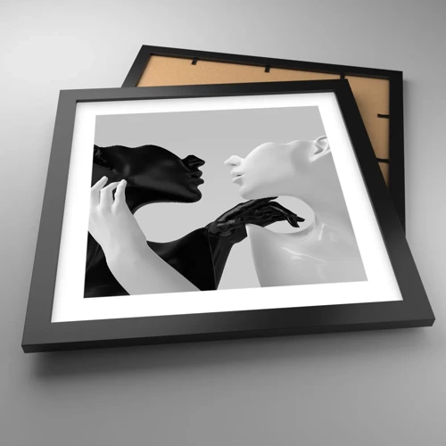 Poster in black frame - Attraction - Desire - 30x30 cm