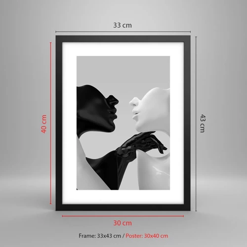 Poster in black frame - Attraction - Desire - 30x40 cm