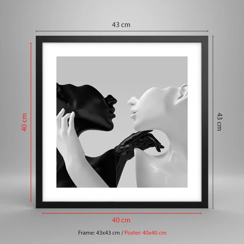 Poster in black frame - Attraction - Desire - 40x40 cm