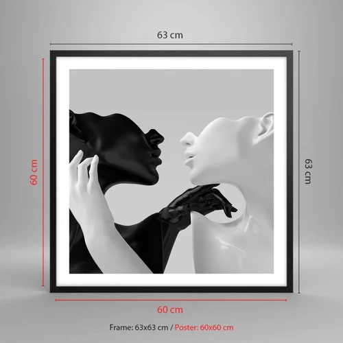 Poster in black frame - Attraction - Desire - 60x60 cm