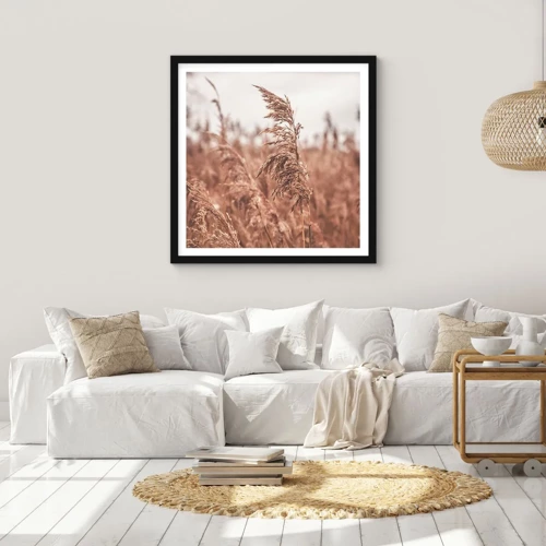 Poster in black frame - Autumn Has Arrived in the Fields - 30x30 cm