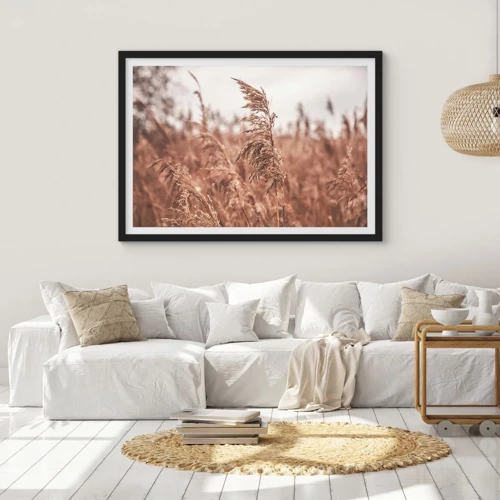 Poster in black frame - Autumn Has Arrived in the Fields - 40x30 cm