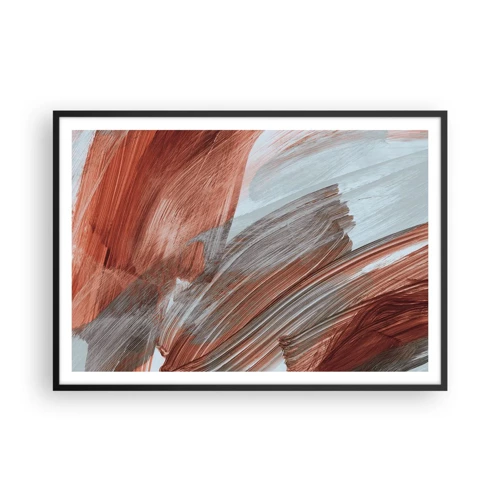 Poster in black frame - Autumnal and Windy Abstract - 100x70 cm