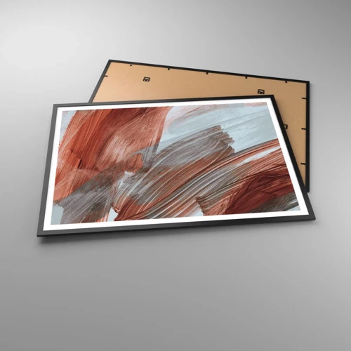 Poster in black frame - Autumnal and Windy Abstract - 100x70 cm