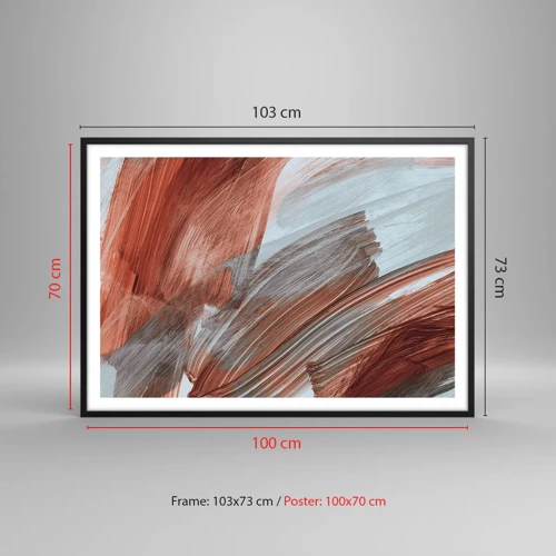 Poster in black frame - Autumnal and Windy Abstract - 100x70 cm