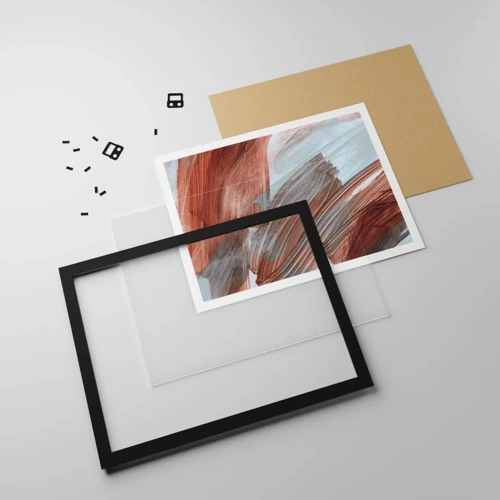 Poster in black frame - Autumnal and Windy Abstract - 100x70 cm