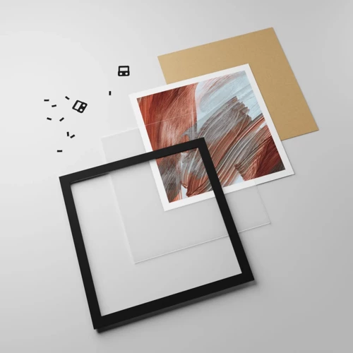 Poster in black frame - Autumnal and Windy Abstract - 30x30 cm