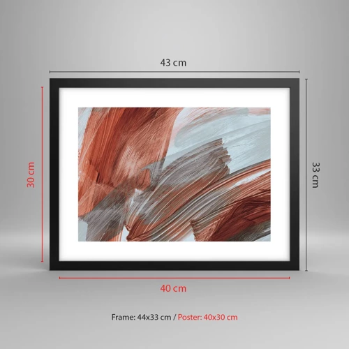 Poster in black frame - Autumnal and Windy Abstract - 40x30 cm