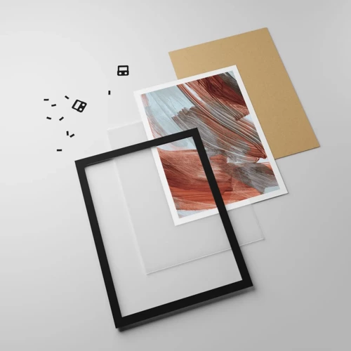 Poster in black frame - Autumnal and Windy Abstract - 40x50 cm