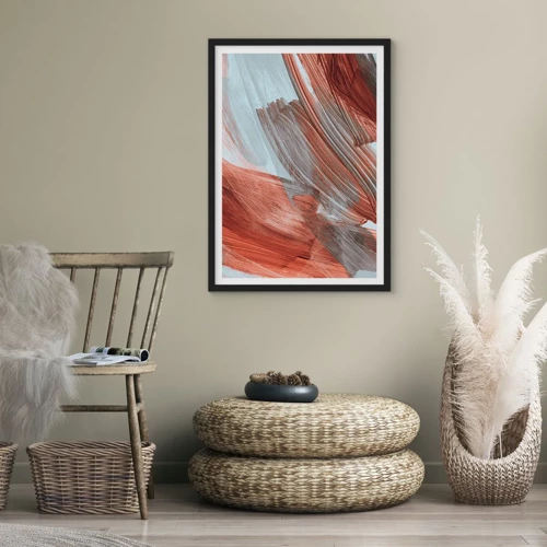 Poster in black frame - Autumnal and Windy Abstract - 40x50 cm