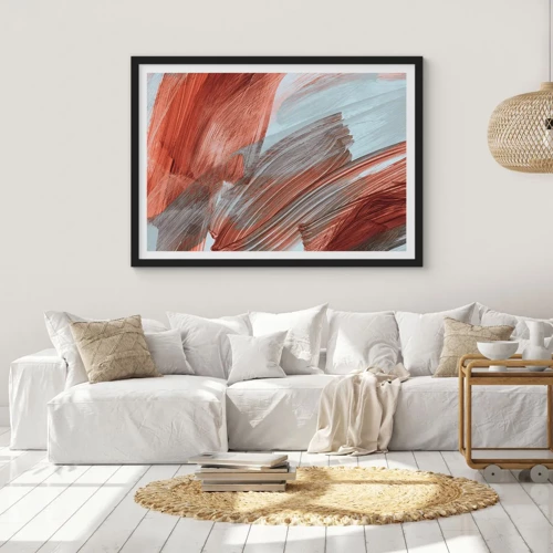 Poster in black frame - Autumnal and Windy Abstract - 50x40 cm