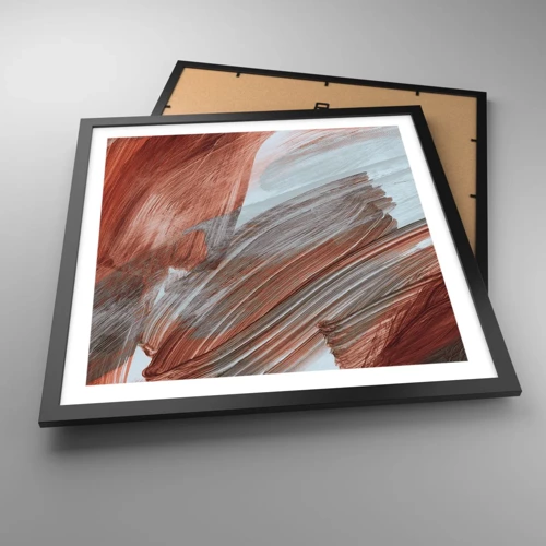Poster in black frame - Autumnal and Windy Abstract - 50x50 cm