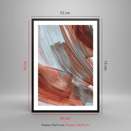 Poster in black frame - Autumnal and Windy Abstract - 50x70 cm