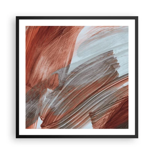Poster in black frame - Autumnal and Windy Abstract - 60x60 cm