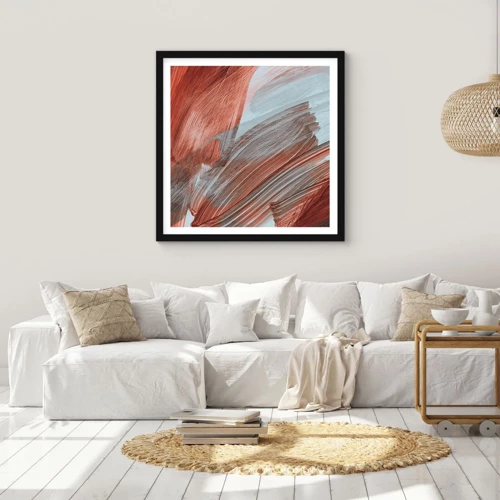 Poster in black frame - Autumnal and Windy Abstract - 60x60 cm