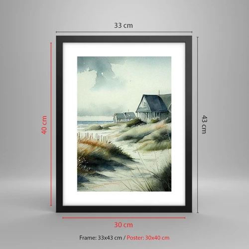 Poster in black frame - Away from the Hustle and Bustle - 30x40 cm