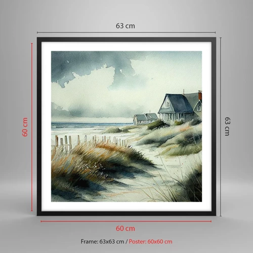 Poster in black frame - Away from the Hustle and Bustle - 60x60 cm