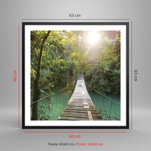 Poster in black frame - Azure Water in Azure Forest - 60x60 cm