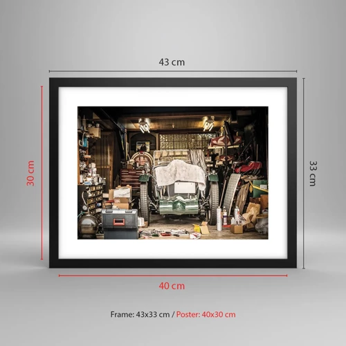 Poster in black frame - Back to the Past - 40x30 cm