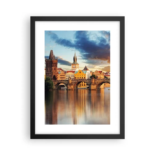 Poster in black frame - Beautiful Prague - 30x40 cm