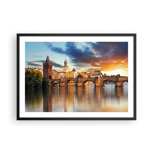 Poster in black frame - Beautiful Prague - 70x50 cm