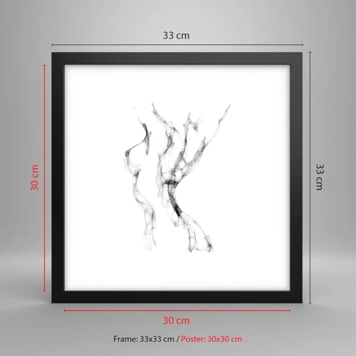 Poster in black frame - Beautiful and Strong - 30x30 cm