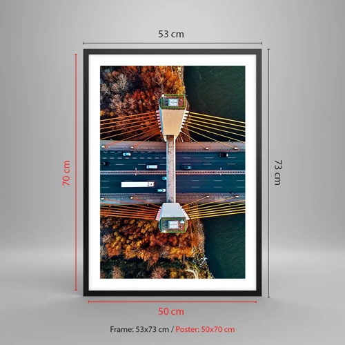 Poster in black frame - Behind Seas and Oceans - 50x70 cm