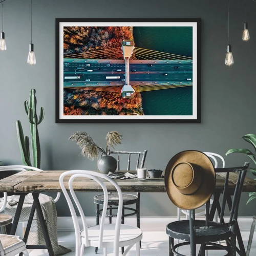 Poster in black frame - Behind Seas and Oceans - 70x50 cm