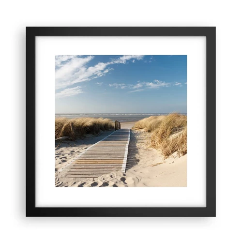 Poster in black frame - Behind a Dune, in the Hum of Trees - 30x30 cm