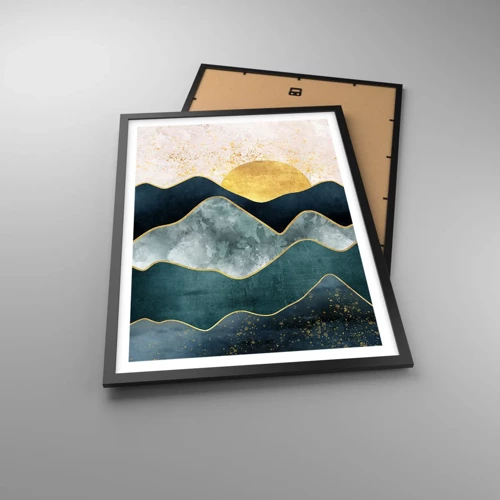 Poster in black frame - Behing Seven Mountains - 50x70 cm