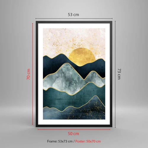 Poster in black frame - Behing Seven Mountains - 50x70 cm