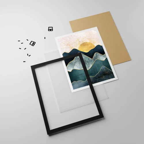 Poster in black frame - Behing Seven Mountains - 50x70 cm