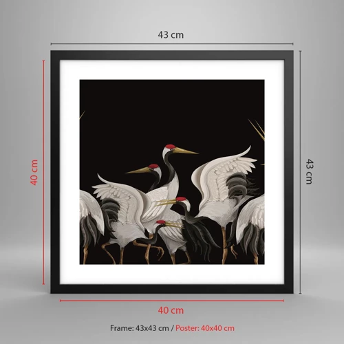 Poster in black frame - Bird Affairs - 40x40 cm