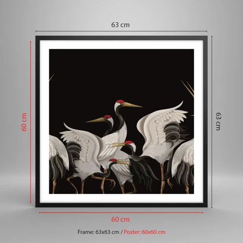 Poster in black frame - Bird Affairs - 60x60 cm