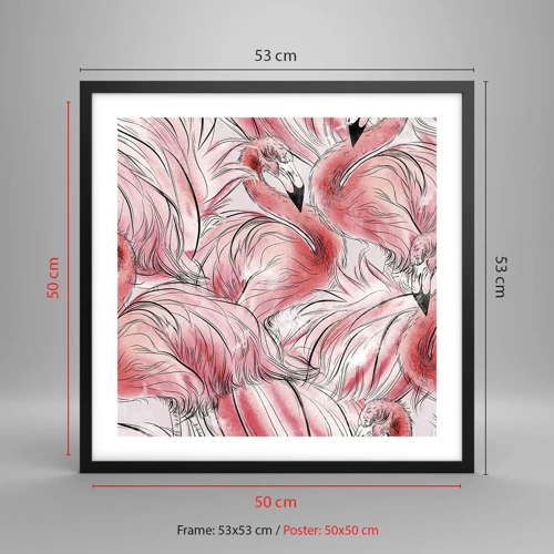 Poster in black frame - Bird Corps de Ballet - 50x50 cm