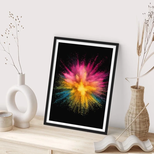 Poster in black frame - Birth of Colours - 50x70 cm