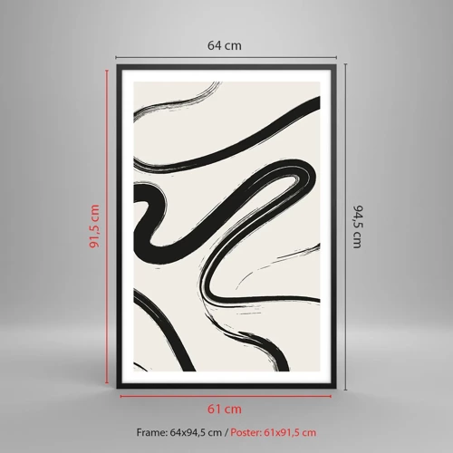 Poster in black frame - Black and White Fancy - 61x91 cm