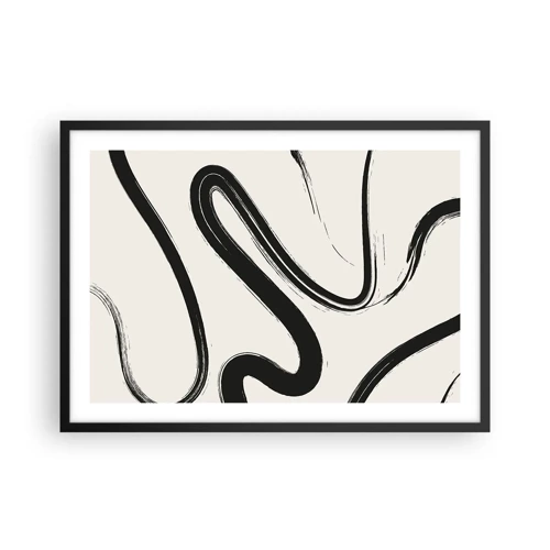 Poster in black frame - Black and White Fancy - 70x50 cm