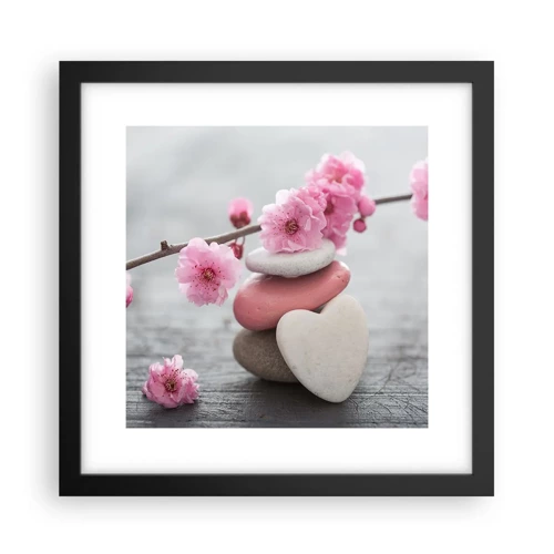 Poster in black frame - Bliss with Cherry Blossom - 30x30 cm