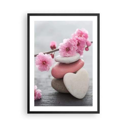 Poster in black frame - Bliss with Cherry Blossom - 50x70 cm