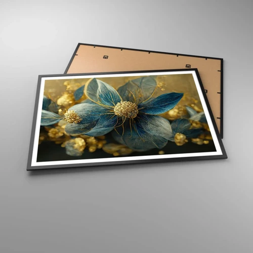 Poster in black frame - Blossoming in Gold - 100x70 cm