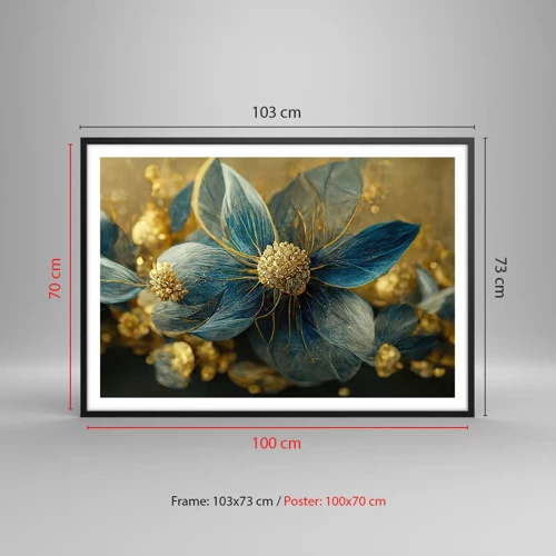 Poster in black frame - Blossoming in Gold - 100x70 cm