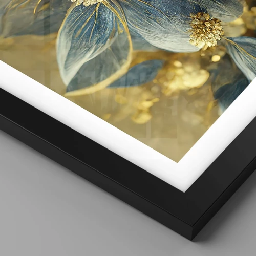 Poster in black frame - Blossoming in Gold - 100x70 cm