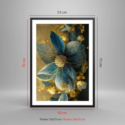 Poster in black frame - Blossoming in Gold - 50x70 cm