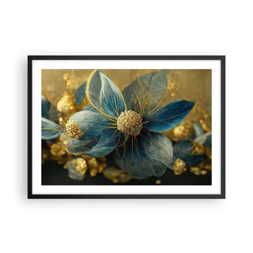 Poster in black frame - Blossoming in Gold - 70x50 cm