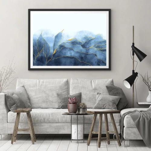 Poster in black frame - Blue In Gold - 40x30 cm