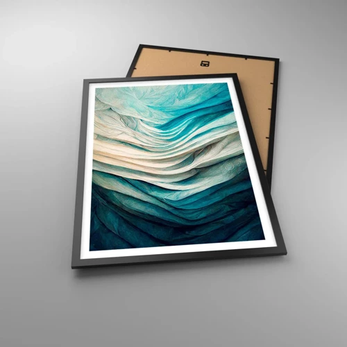 Poster in black frame - Blue Insatiability - 50x70 cm