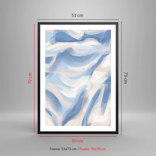 Poster in black frame - Blue Waves - 50x70 cm